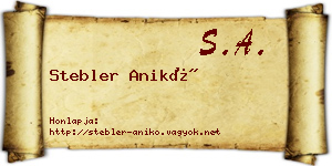 Stebler Anikó névjegykártya